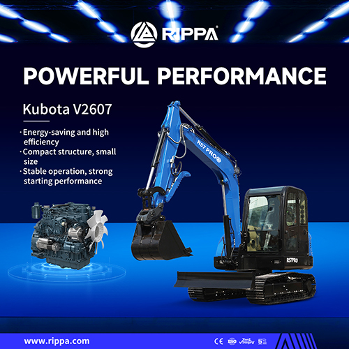RIPPA R57 PRO excavator is equipped with Kubota V2607 power, a new choice for efficient operation